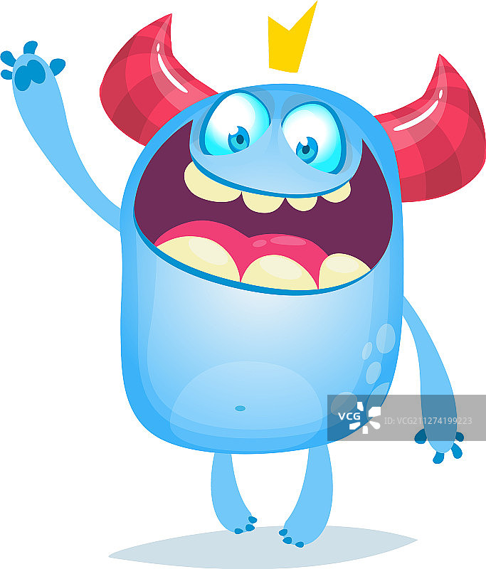 有趣的卡通大脚怪或雪人角色图片素材