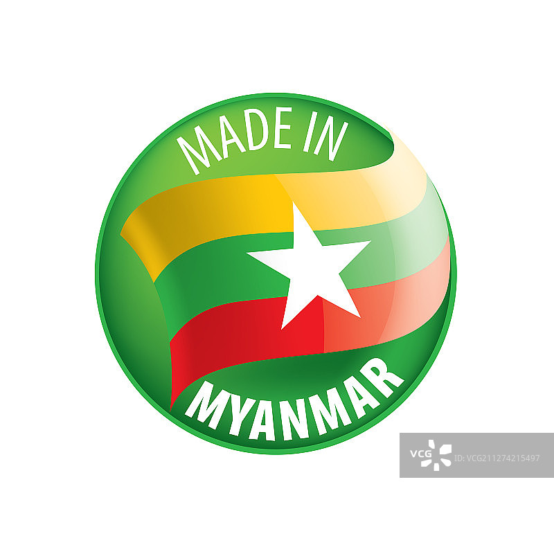 缅甸国旗上有白色图片素材