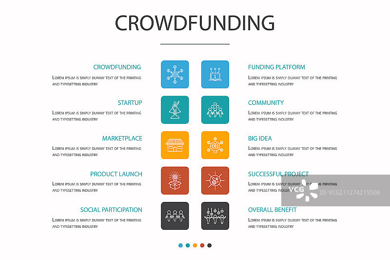 众筹信息图10选项概念图片素材