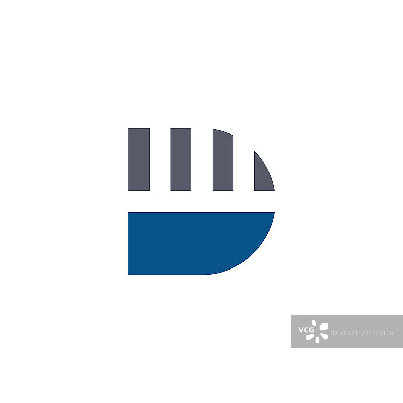 蓝色和灰色首字母D标志概念设计图片素材