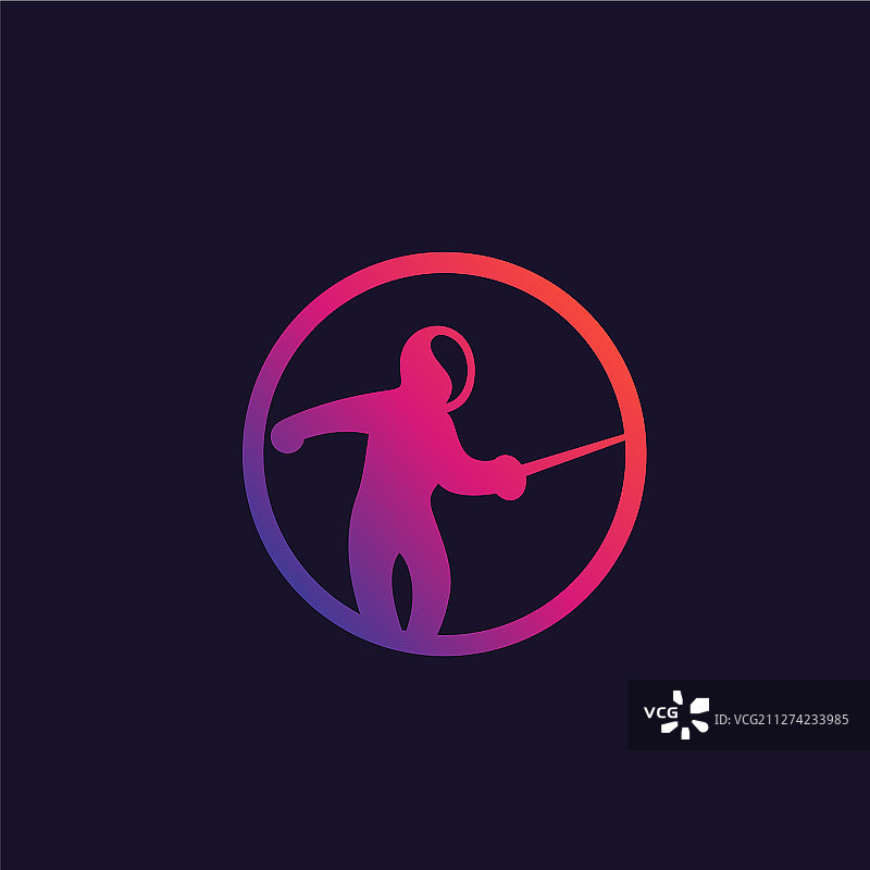 击剑图标与击剑者图片素材