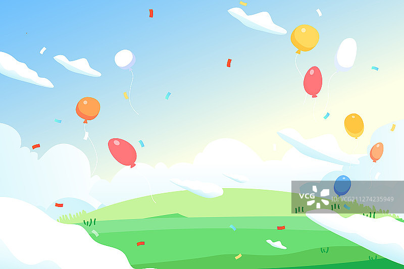 夏季幼儿夏令营儿童节快乐庆祝活动背景矢量插画图片素材