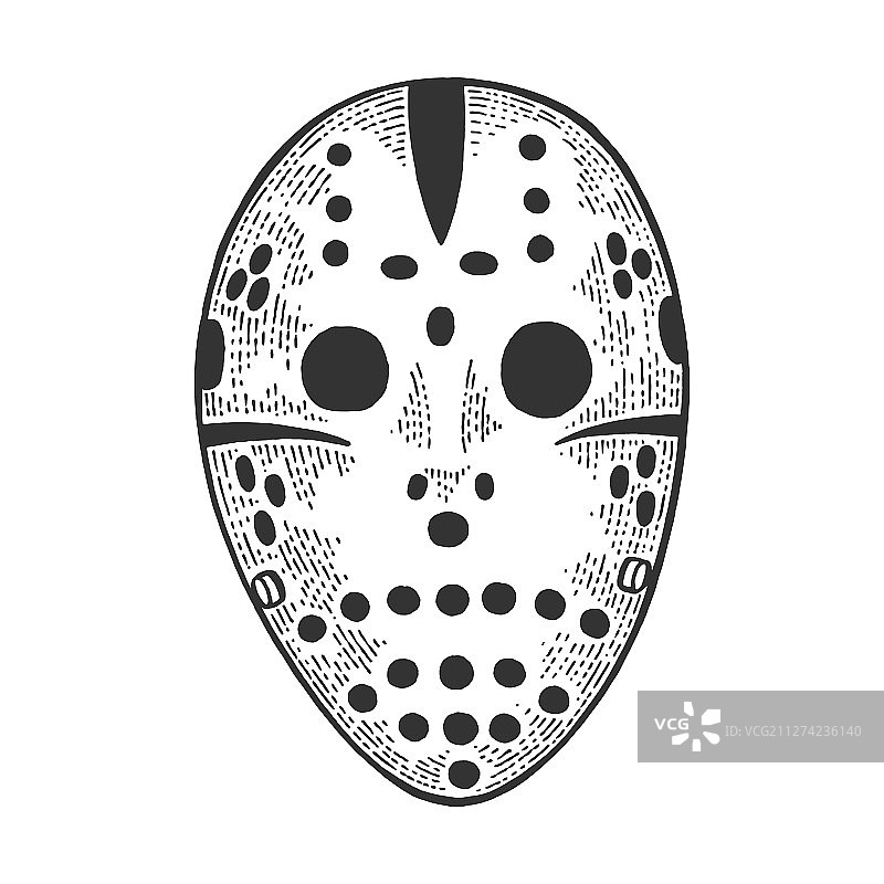守门员面具素描雕刻图片素材