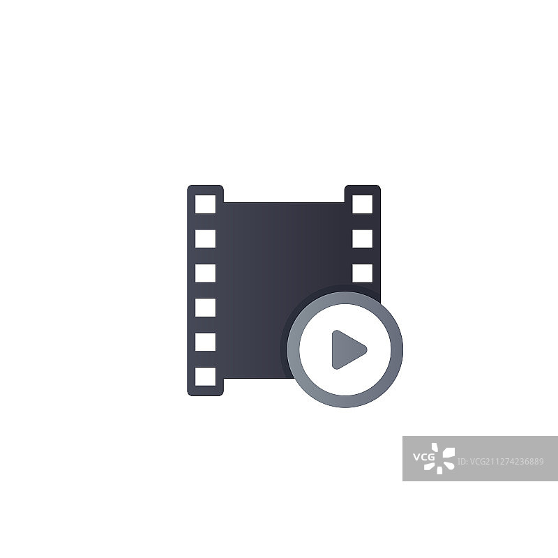 带有播放符号和胶片带的视频标志图片素材