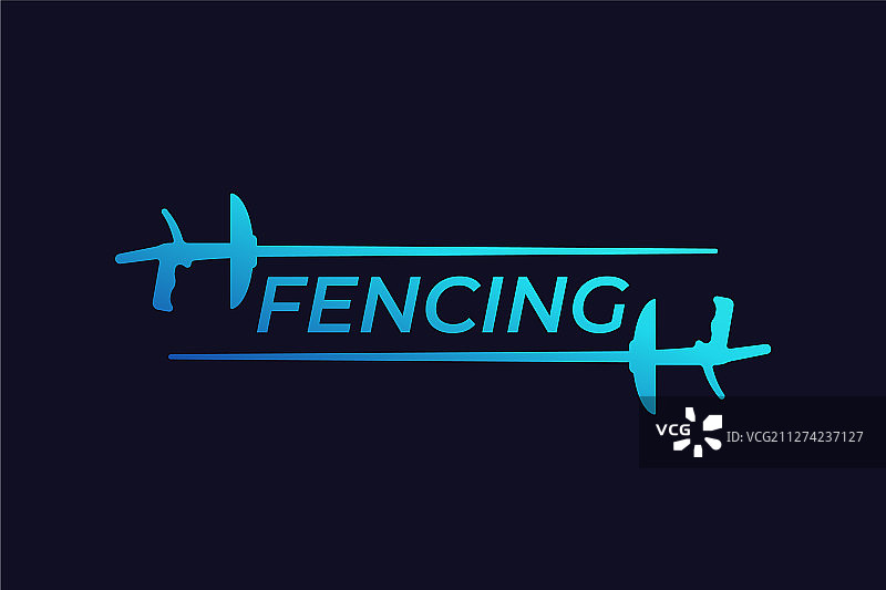 带有花剑的击剑标志图片素材