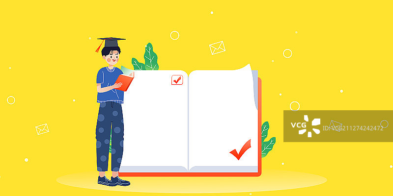 学生学习教育卡通插画图片素材