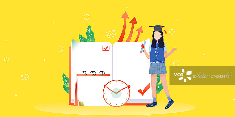 学生学习教育卡通插画图片素材