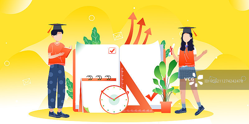 学生学习教育卡通插画图片素材