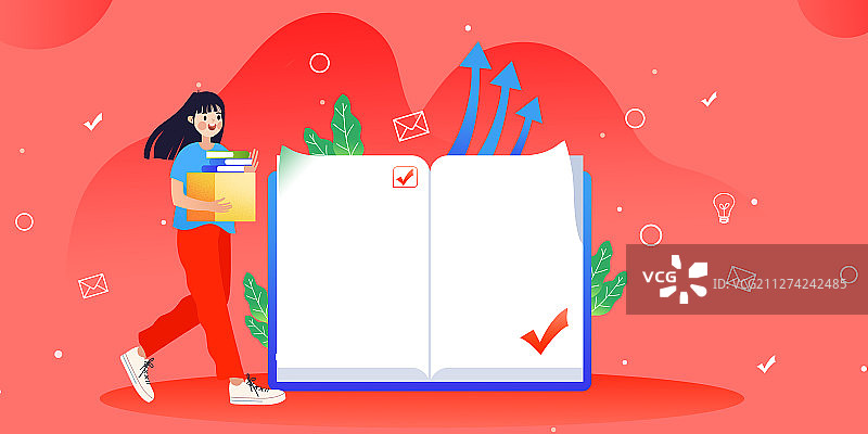 学生学习教育卡通插画图片素材