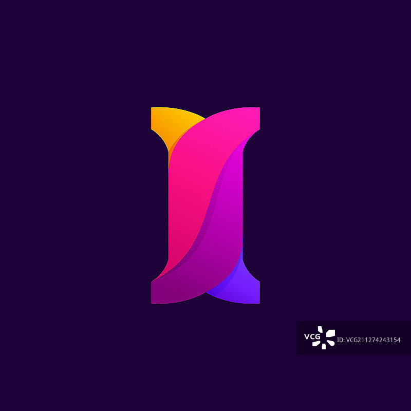重叠渐变字母I的Logo设计理念图片素材