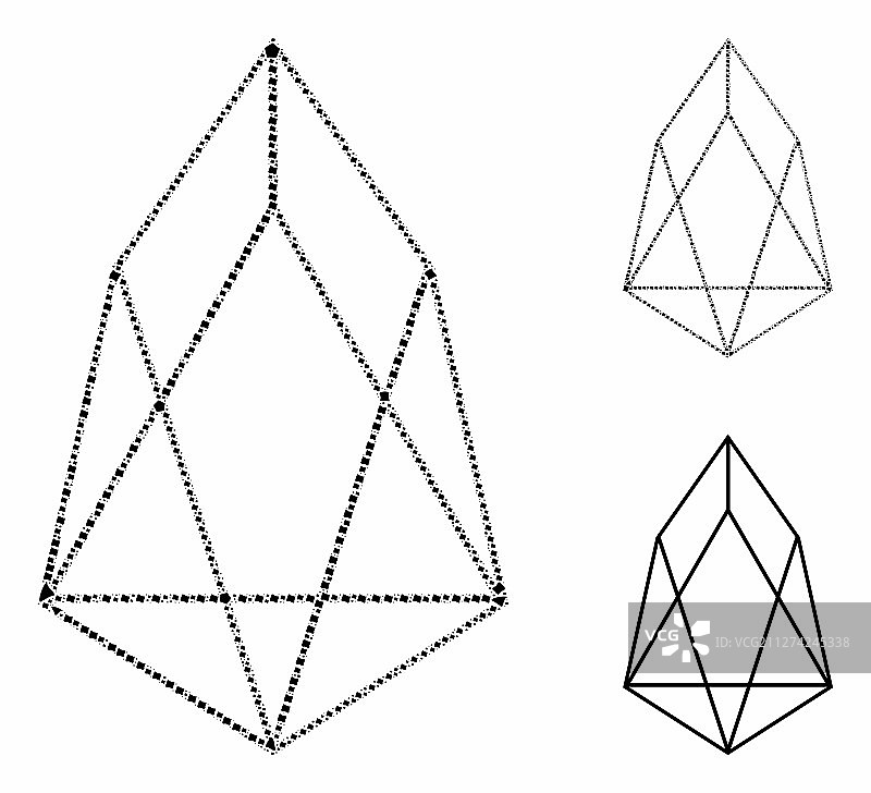 EOS货币马赛克图标不规则项目图片素材