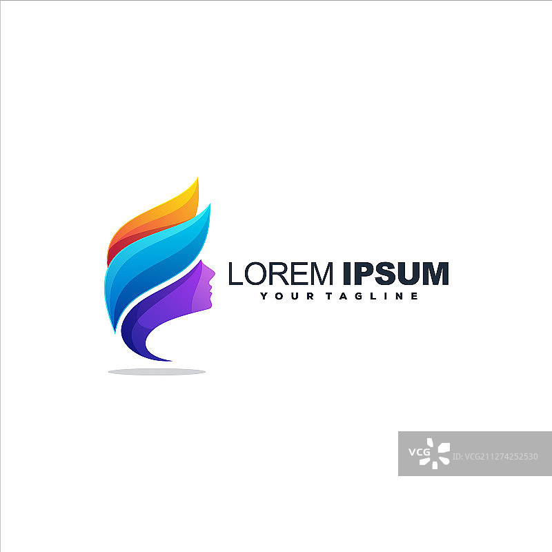 渐变风格的女性logo设计图片素材