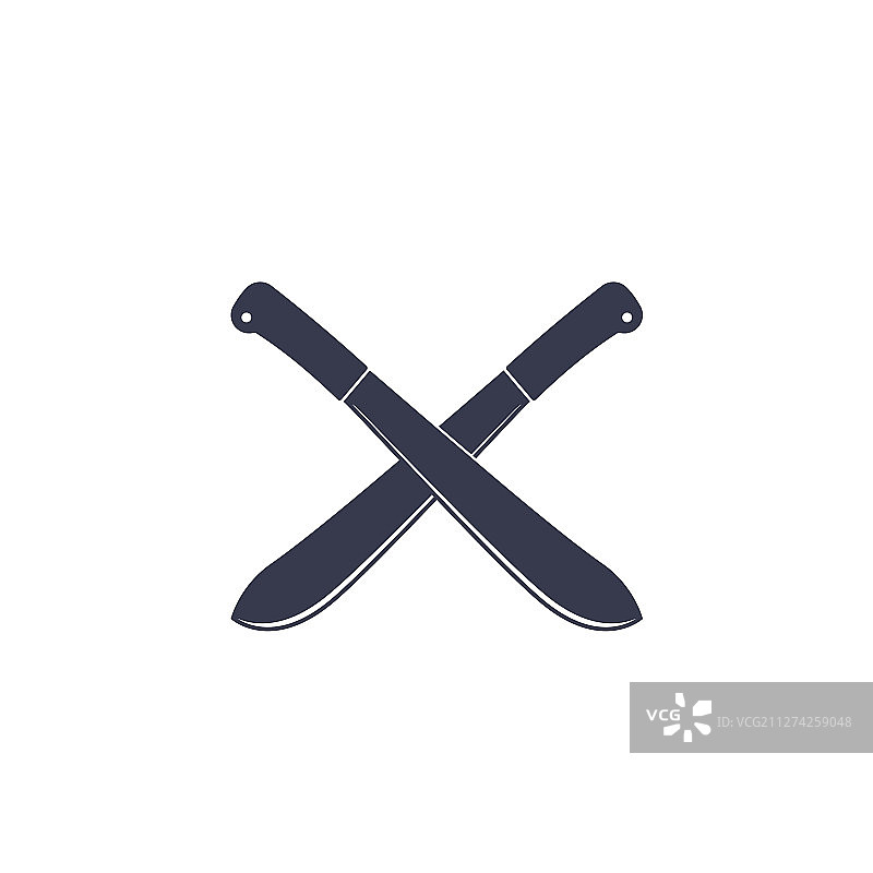 白色背景上的弯刀交叉图片素材