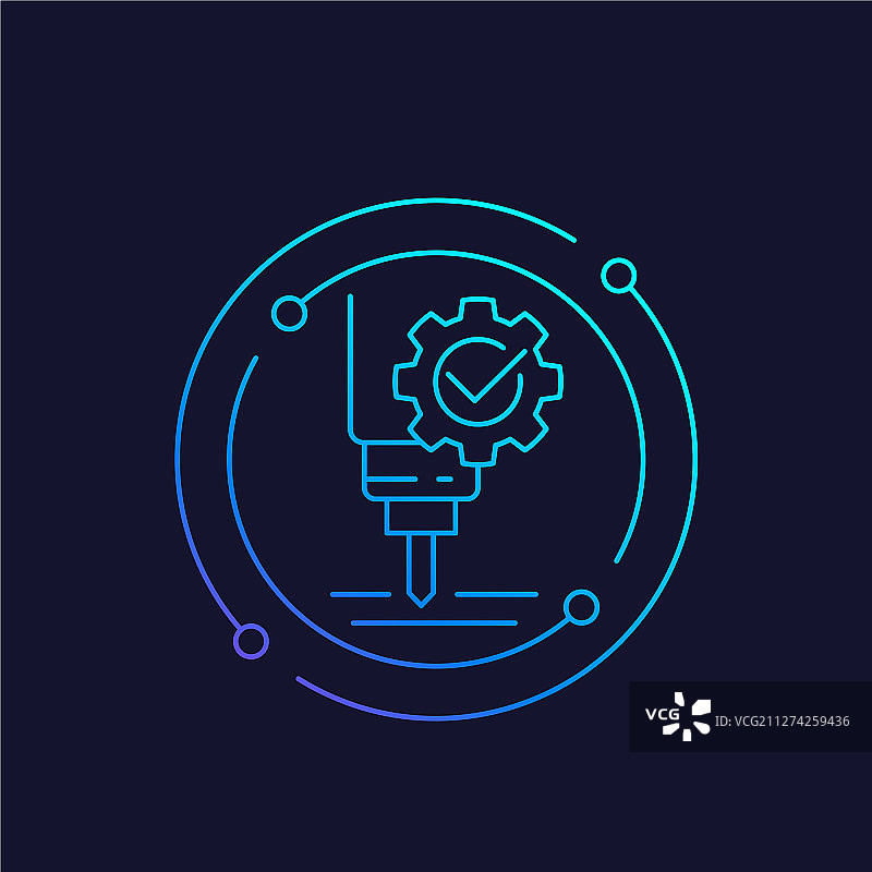 数控机床服务线性图标图片素材