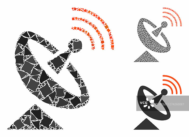 太空天线结构图标凹凸部件图片素材