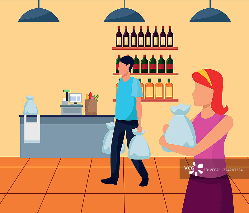 男人和女人带着包走在头像图片素材