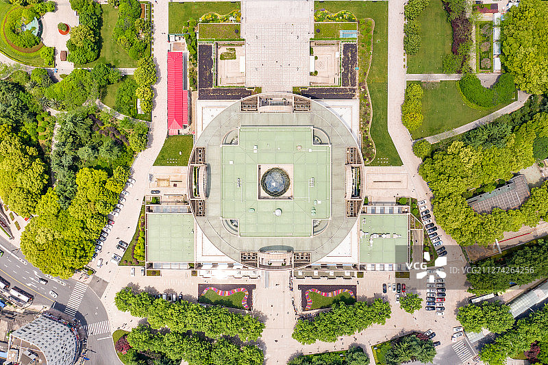 航拍上海博物馆图片素材