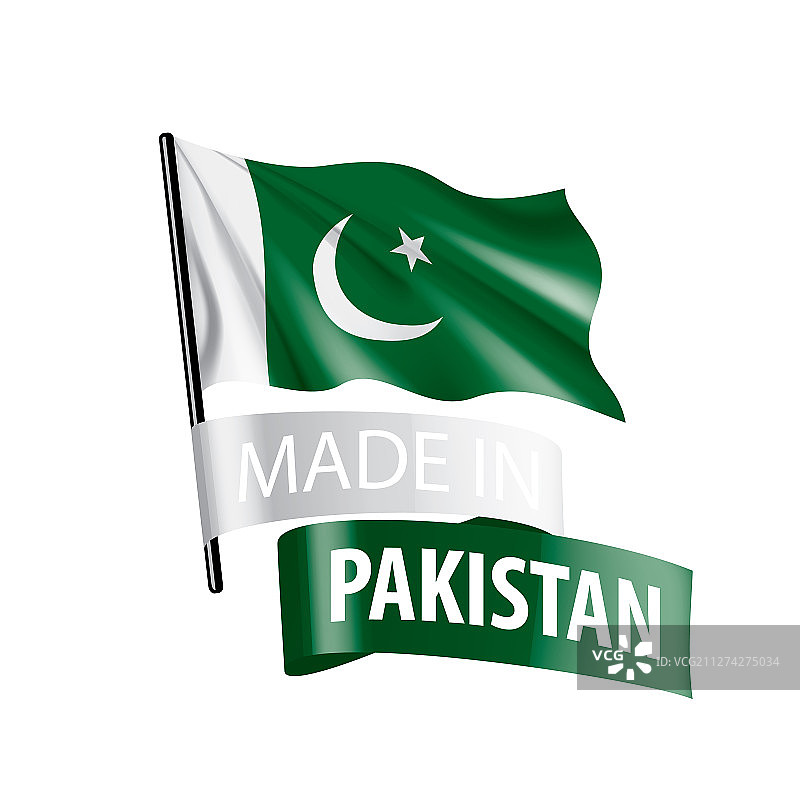 巴基斯坦国旗上印着白色图片素材
