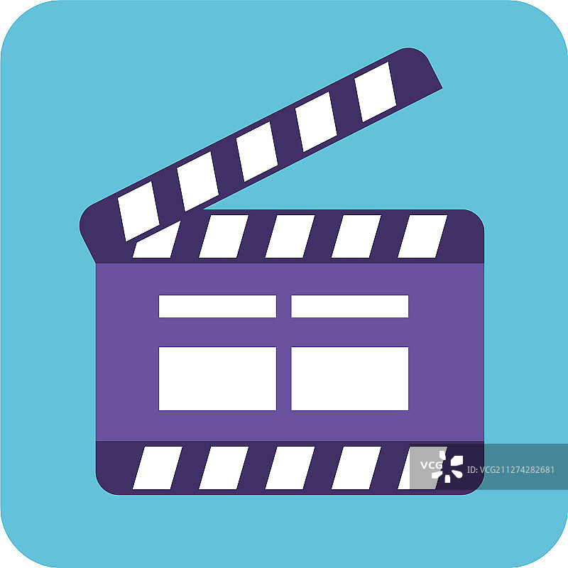 白色背景上的电影场记板图片素材