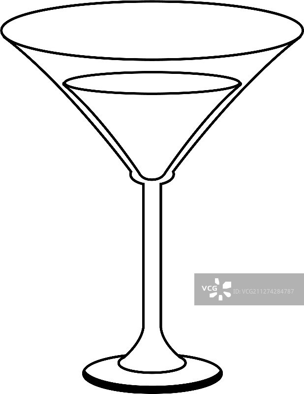 马提尼鸡尾酒图标扁平设计图片素材