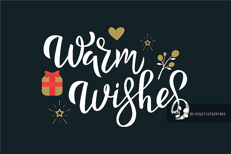 温暖的祝福白色书法短语图片素材