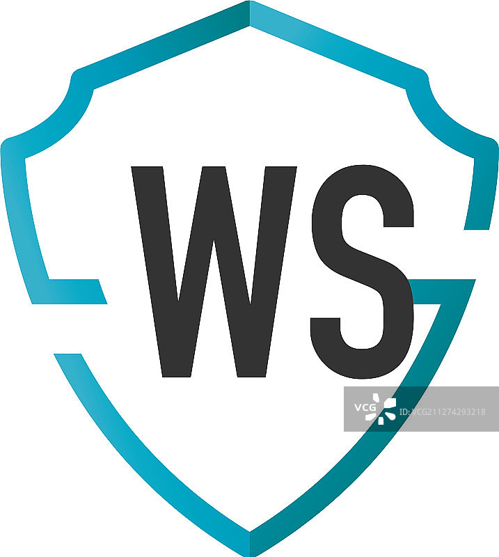 WS字母创意盾牌设计Logo图片素材