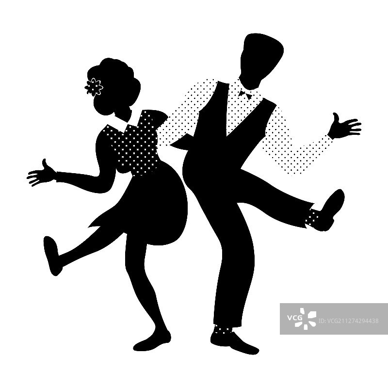 情侣跳查尔斯顿舞图片素材