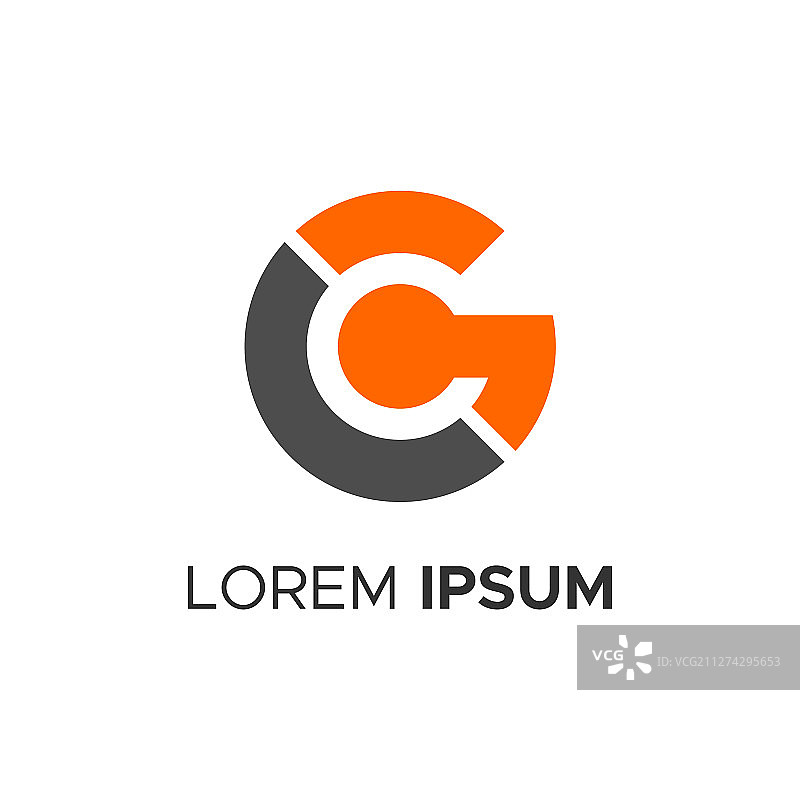 黑色橙色圆形字母C和G图片素材