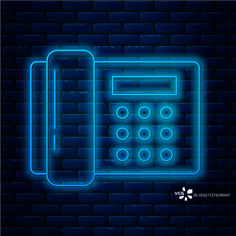 霓虹灯电话图标图片素材