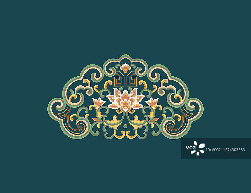 复古的彩色花纹图片素材