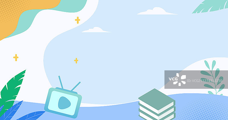 教育书籍直播背景插画图片素材