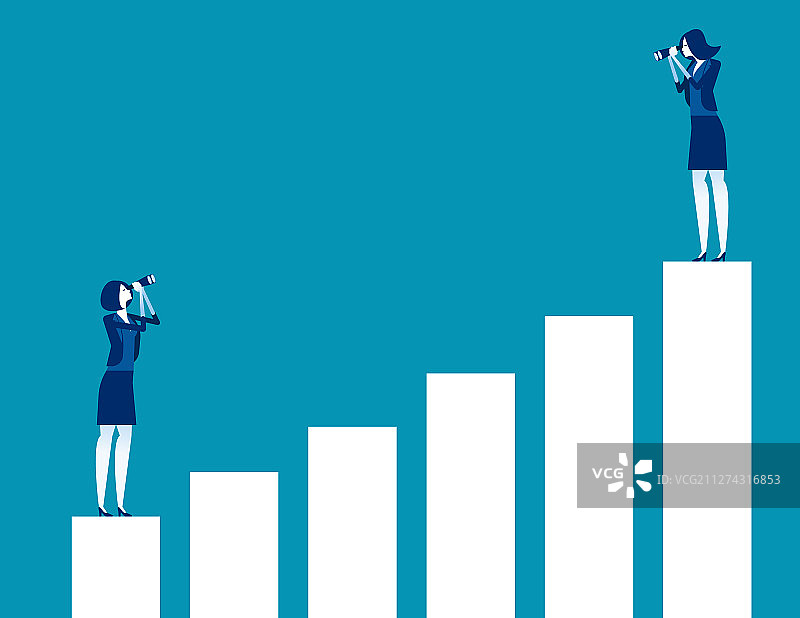 商务人士查看柱状图图片素材