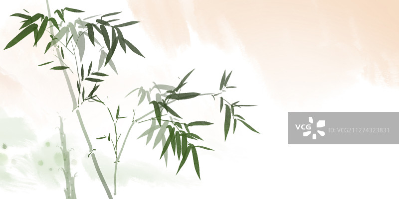 水墨中国画传统文化题材竹子图片素材