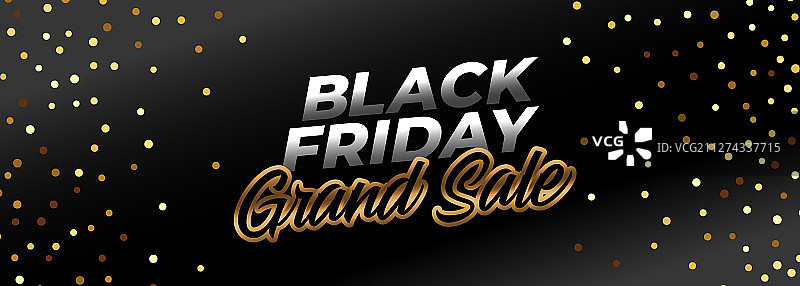 金色主题黑色星期五促销banner图片素材