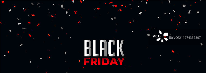 红色白色纸屑黑色星期五banner图片素材