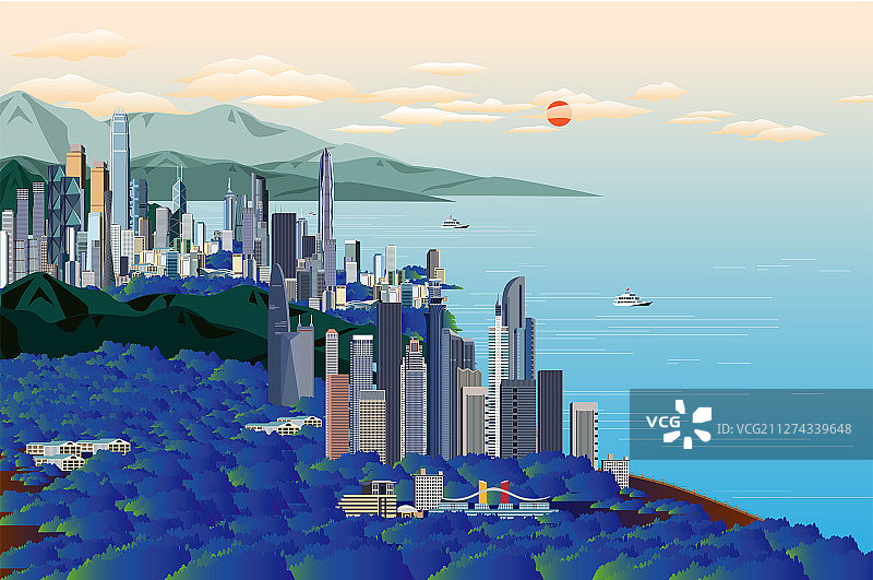 海边的大都市图片素材