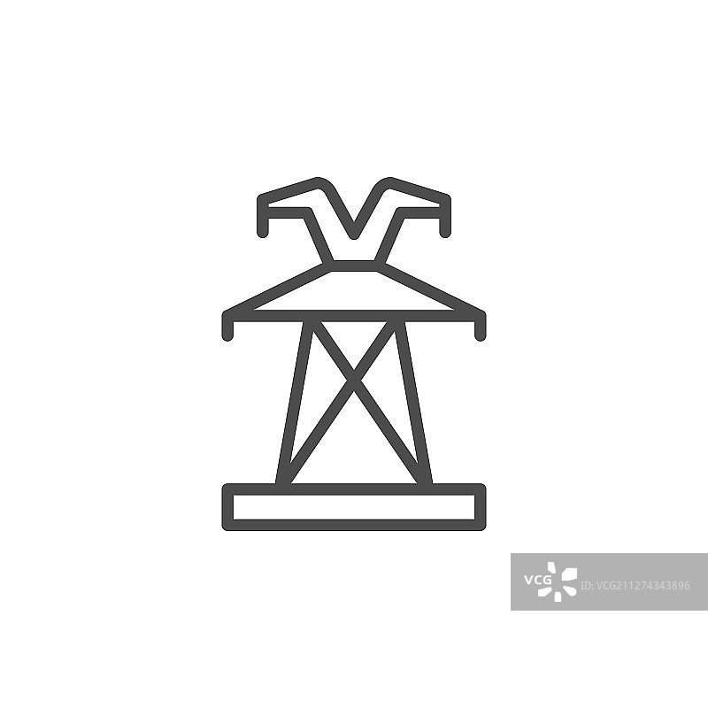电塔线路轮廓图标图片素材