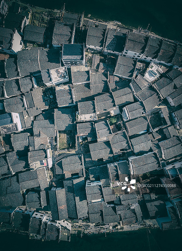 航拍江西婺源菊径村自然建筑风光图片素材