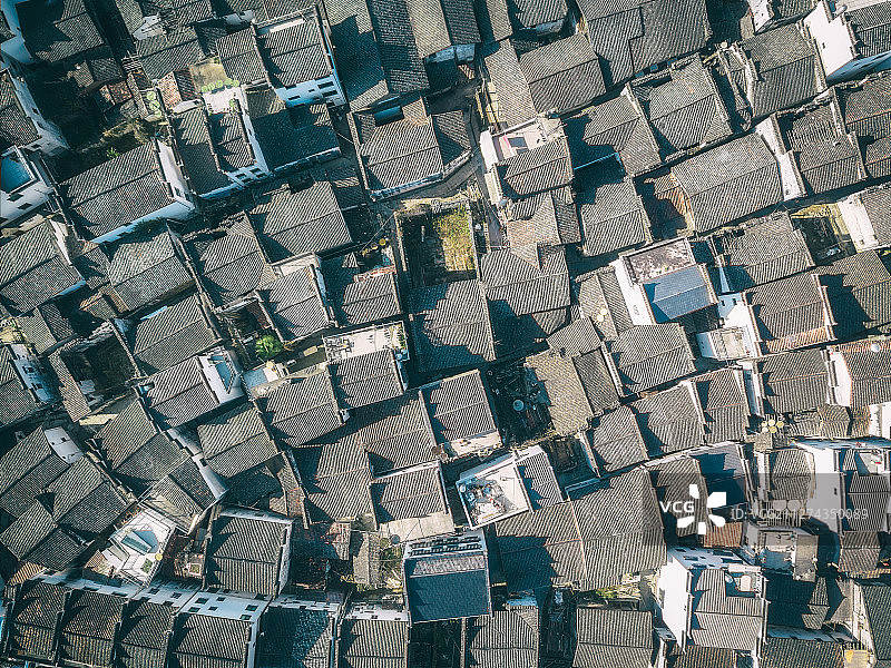 航拍江西婺源菊径村自然建筑风光图片素材