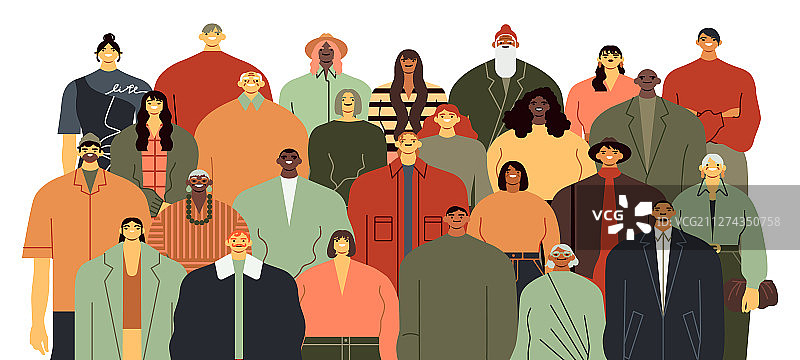 人群社区肖像团队站立图片素材