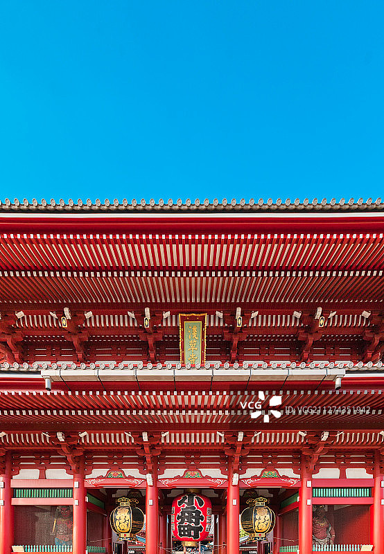 日本东京浅草寺雷门局部建筑风光图片素材