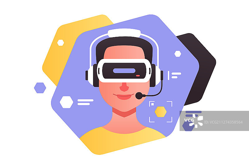 佩戴VR眼镜的男人图片素材