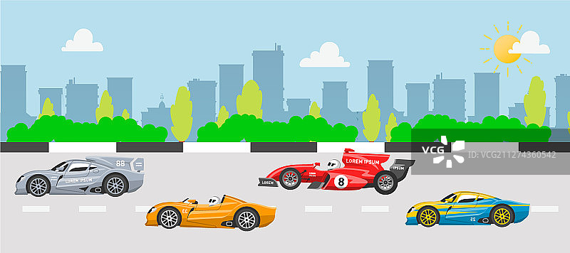 拉力赛和卡丁车赛车图片素材