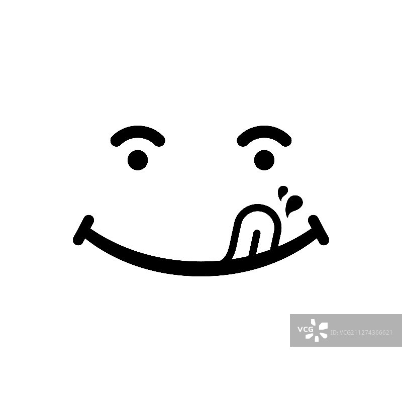 美味的微笑表情符号卡通形象图片素材