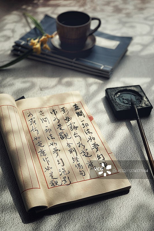 抄写金刚经图片素材