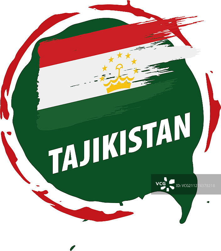 塔吉克斯坦国旗上有白色图片素材