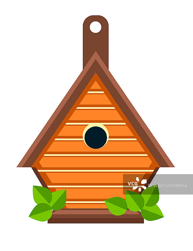 手工鸟屋或鸟巢箱独立图标图片素材
