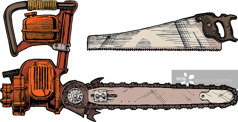 手锯和链锯图片素材