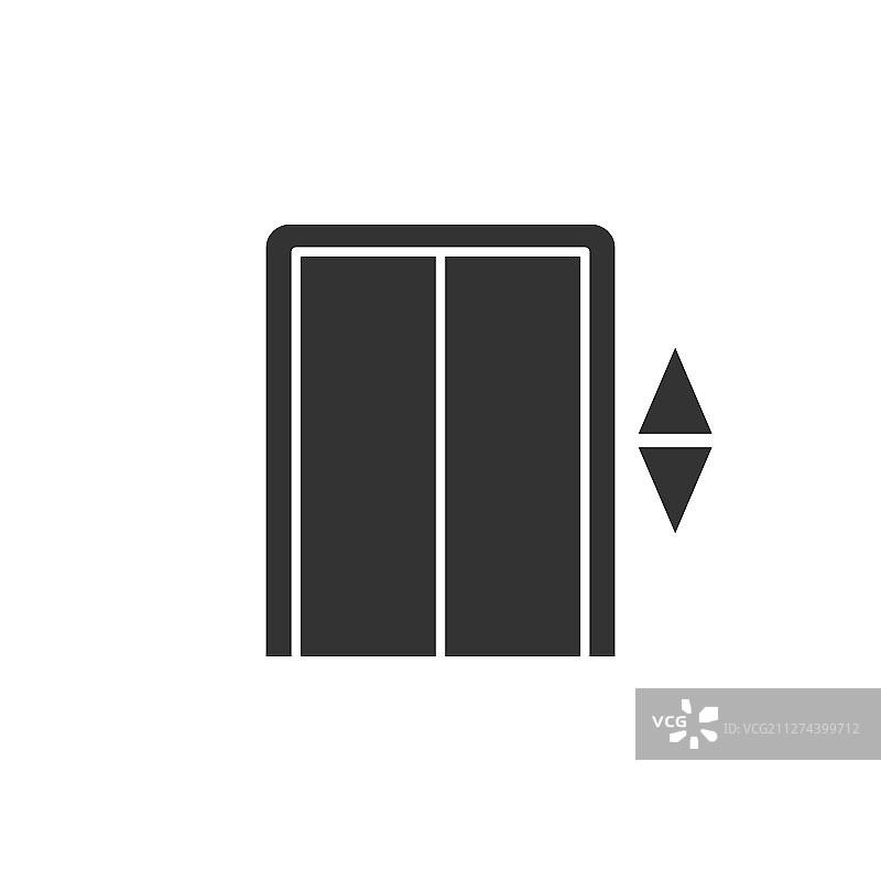 白色背景的扁平风格电梯图标图片素材