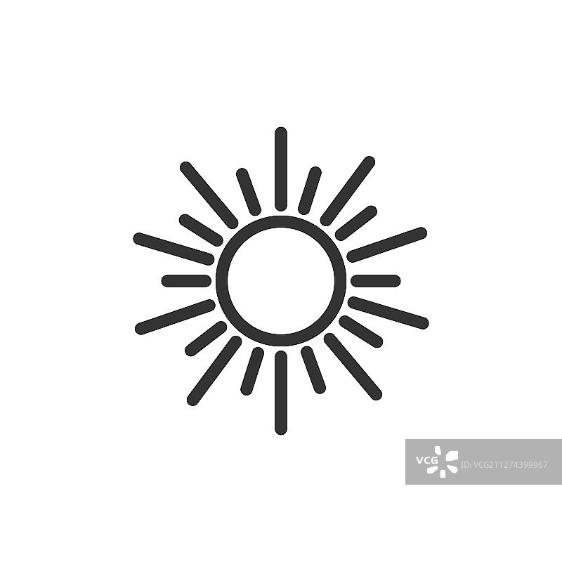 扁平风格太阳图标白色背景阳光标志图片素材